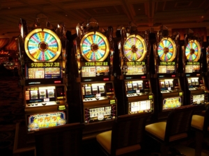 Slot machines in a modern casino