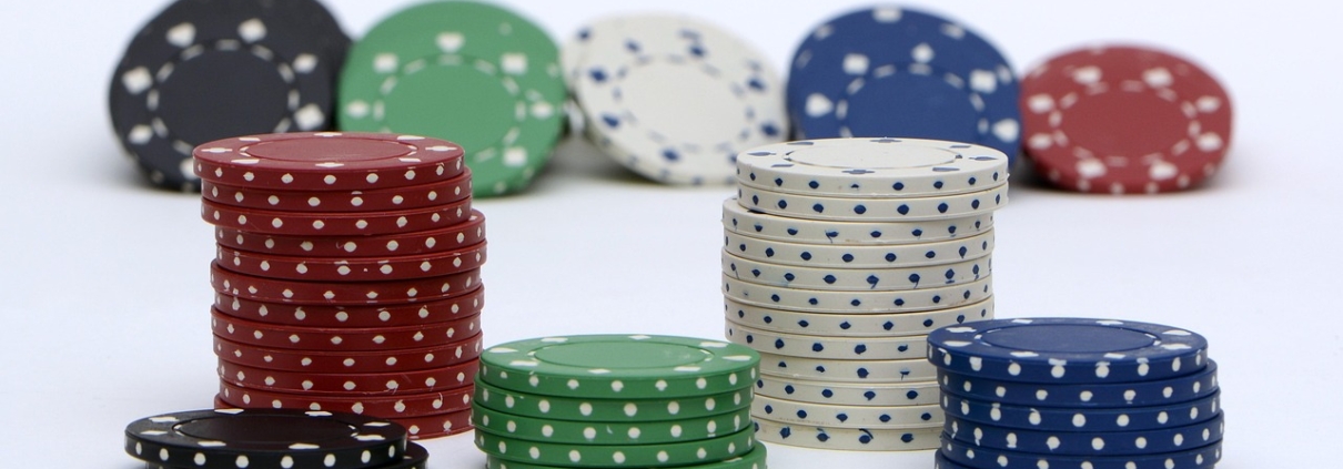 Poker table with players