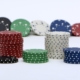 Poker table with players