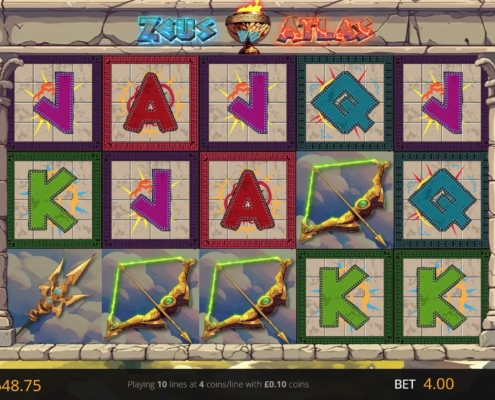 Zeus vs Atlas slot game with Roaming Wilds in action