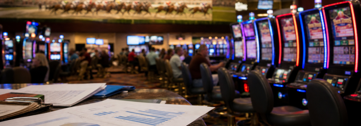 Unbranded Iowa casino floor with a monthly market report