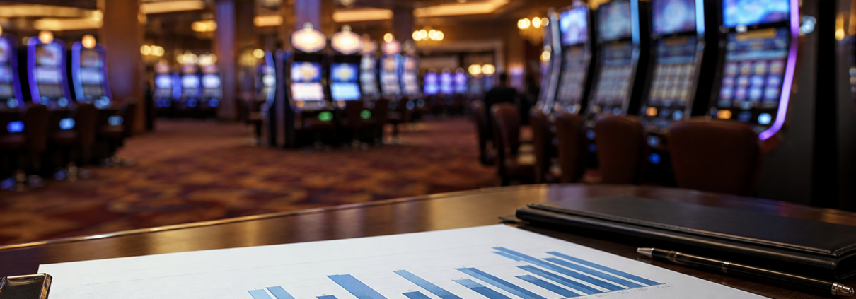 Missouri casino revenue report on an unbranded casino floor