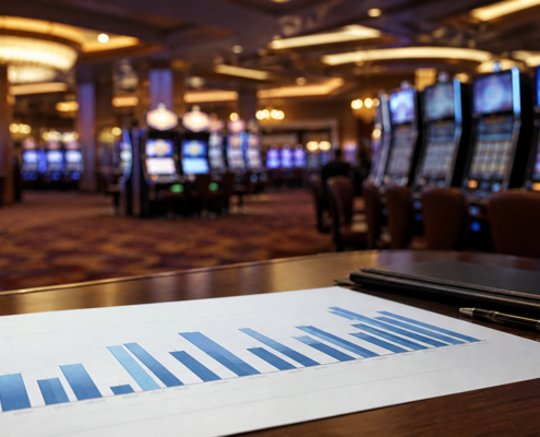 Missouri casino revenue report on an unbranded casino floor