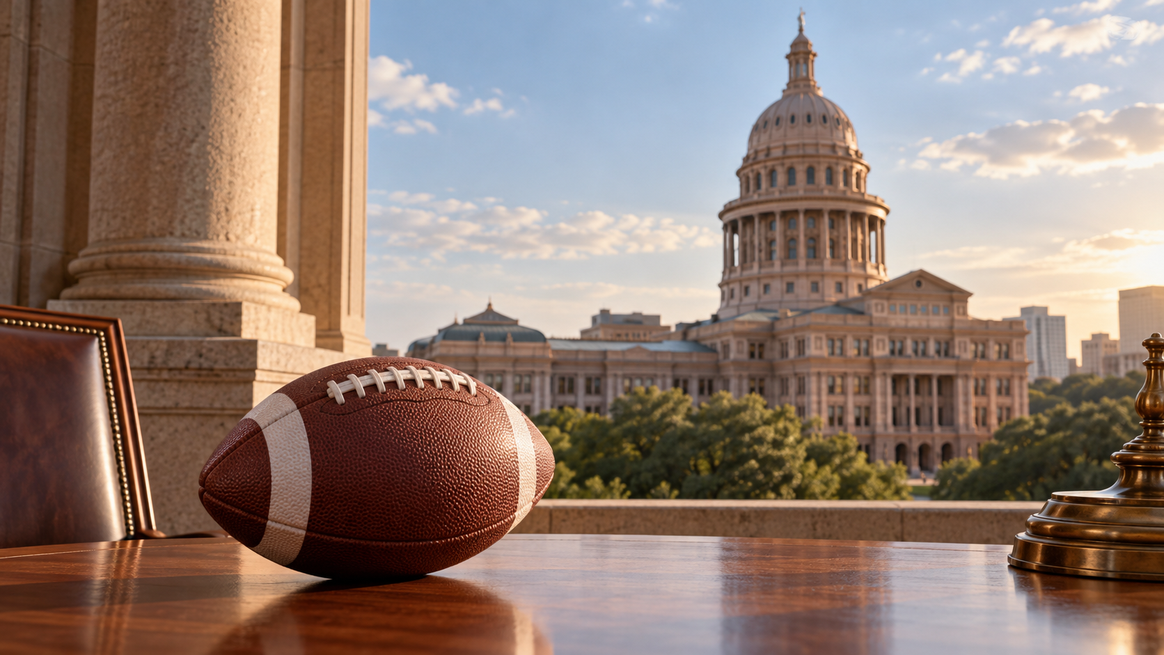 Editorial illustration about Texas sports betting legalization, United States casino and gambling news, and source documents