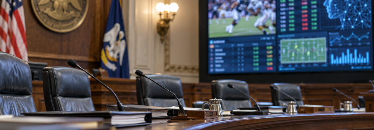 Editorial illustration for DraftKings License Renewal: Louisiana Review Keeps AI Questions in Focus