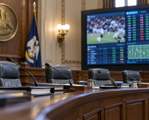 Editorial illustration for DraftKings License Renewal: Louisiana Review Keeps AI Questions in Focus