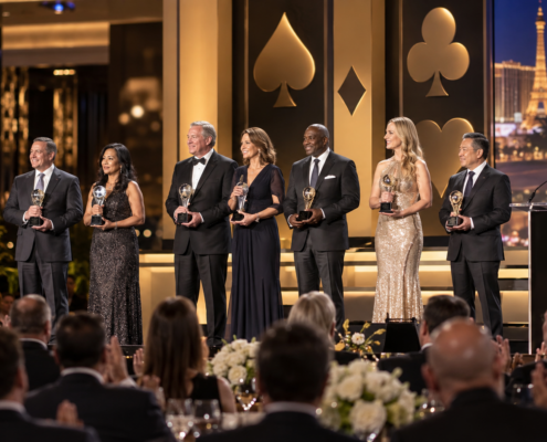 Editorial illustration for Gaming Hall of Fame Advice: What G2E Honorees Said About the Industry
