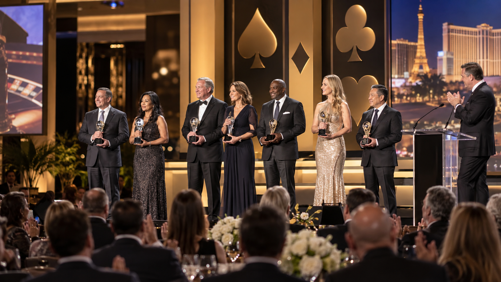 Editorial illustration for Gaming Hall of Fame Advice: What G2E Honorees Said About the Industry