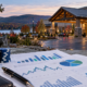 Editorial illustration of New Hampshire casino revenue, state figures, and a regional gaming venue