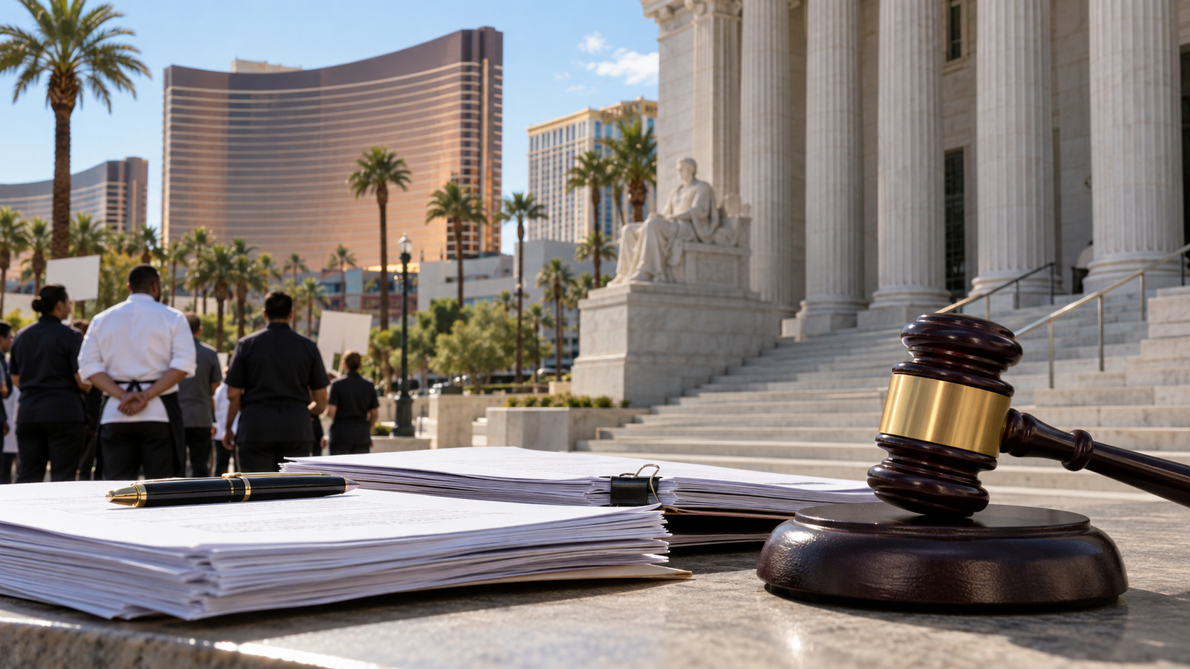 Editorial illustration about Red Rock Resorts Loses Bid, United States casino and gambling news, and source documents