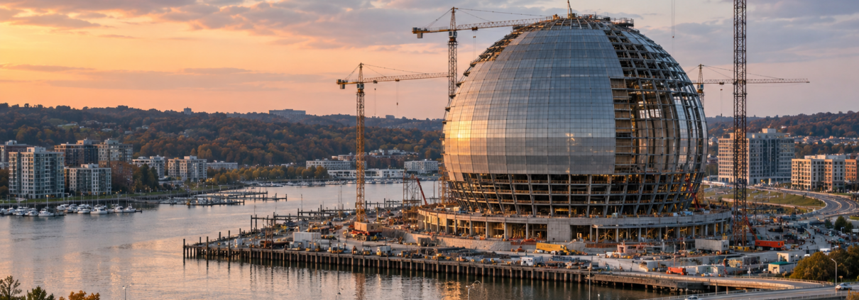 Editorial illustration for Sphere National Harbor Financing Package Clears Key Vote