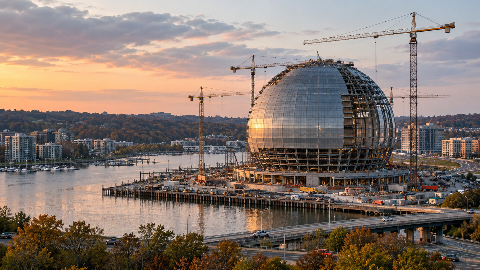 Editorial illustration for Sphere National Harbor Financing Package Clears Key Vote