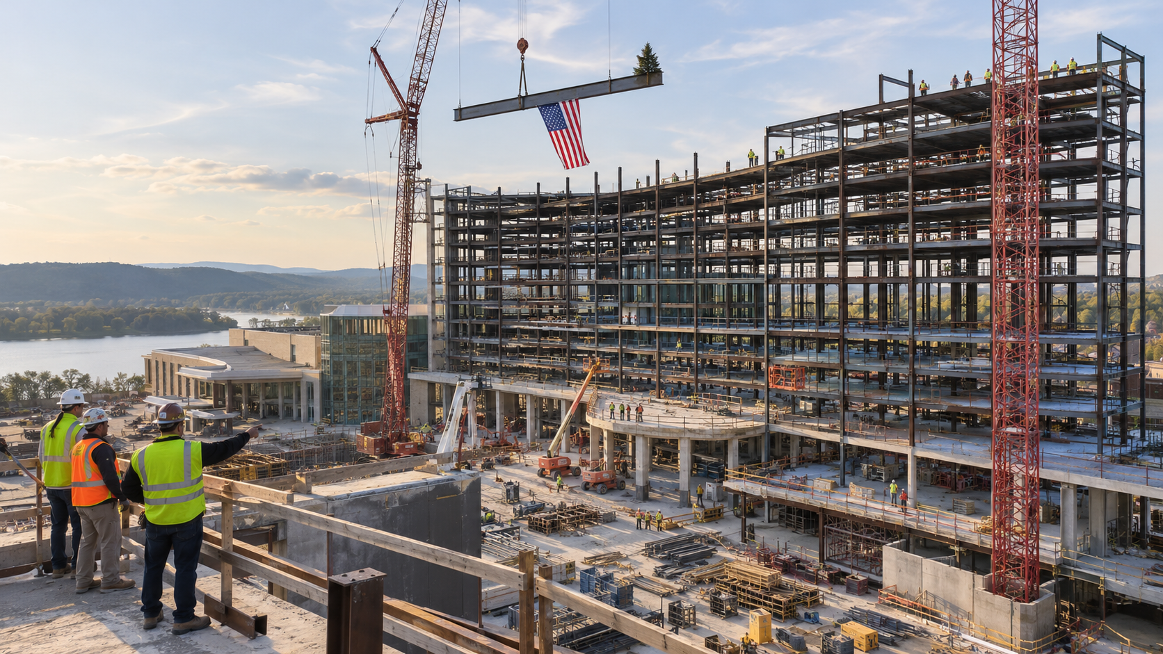 Editorial illustration for Virginia Casino Development: Live! Casino and Hotel Reaches a Topping-Out Milestone